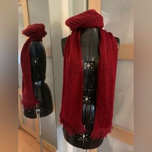 Like New Knit Fringe Scarf and Beanie, one size